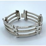 Silver Gate Bracelet, weight 55.4g and 19cm long