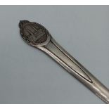 Vintage Swedish Silver Bookmark, Front Having the Picture and Date Gothernburg 1923 and the