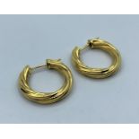 18ct Hoop Earrings in Yellow Gold, weight 5.5g