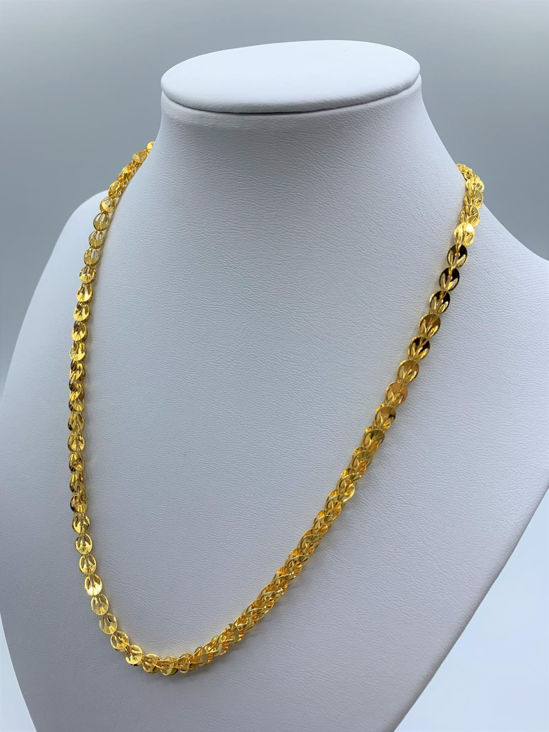 24ct Gold Necklace From The Far East Intricate Unique Design 16.4g 45cm - Image 3 of 10