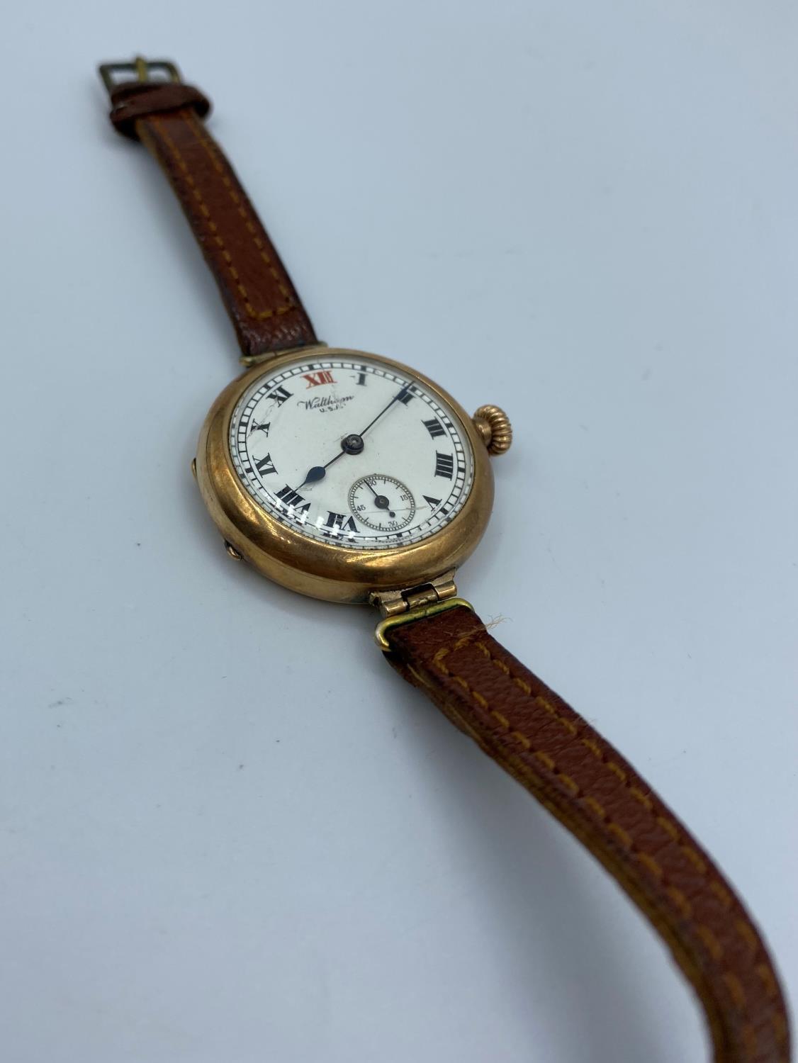 Waltham 9ct Rose Gold Wrist Watch (Overwound) From Transitional Period. Waltham Grade No. 361 (Model - Image 10 of 10