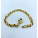 18ct yellow Gold Belcher Bracelet, weight 12g and 18cm long approx