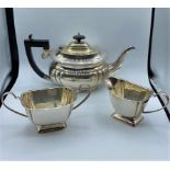 3 piece Silver Plate Tea Set, dated 1894 L 30cm x W 13cm x H 16cm