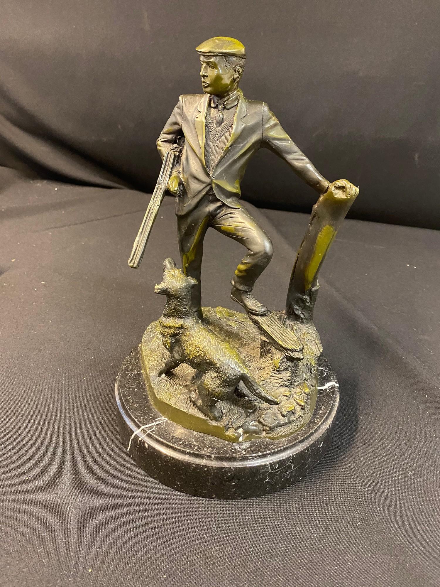 Bronze Sculpture of master with his Dog, 30cm tall, width 18cm, weight 6.3kg - Image 3 of 16