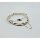 2x Silver Bangles, weight 20.6g (2)