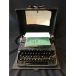 Oliver Portable Typewriter, Model 4 in lockable hard case with key 1950s - Made in Croydon -