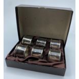 6x good quality Serviette Rings in satin lined presentation box