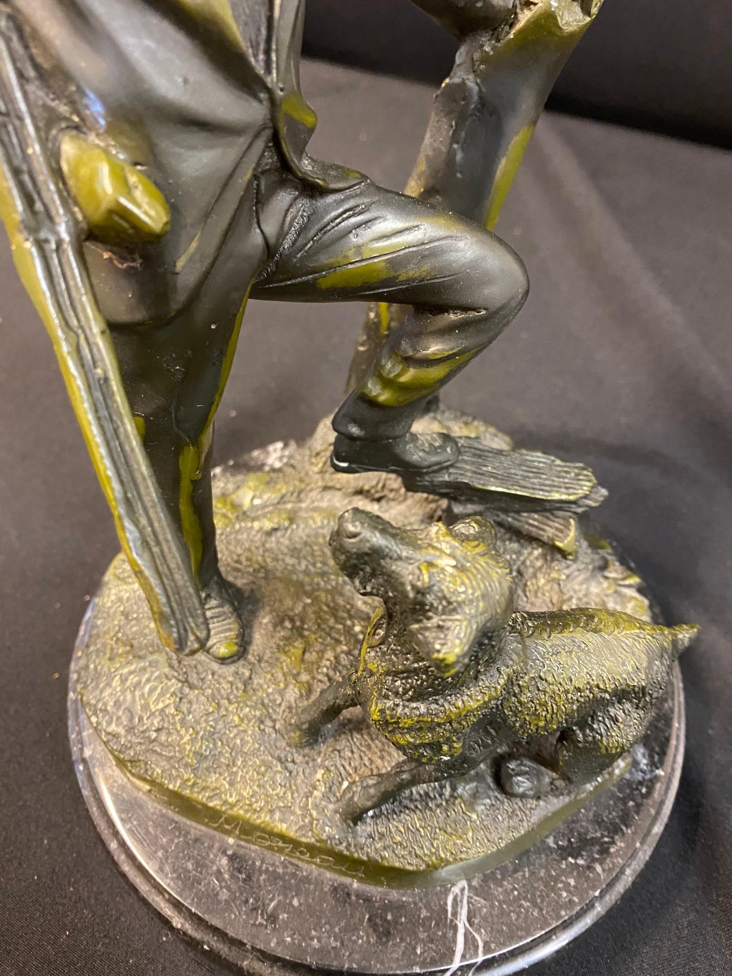 Bronze Sculpture of master with his Dog, 30cm tall, width 18cm, weight 6.3kg - Image 11 of 16