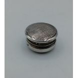 Antique Silver Pill Box clear Hallmark showing Birmingham 1927 (A/F)