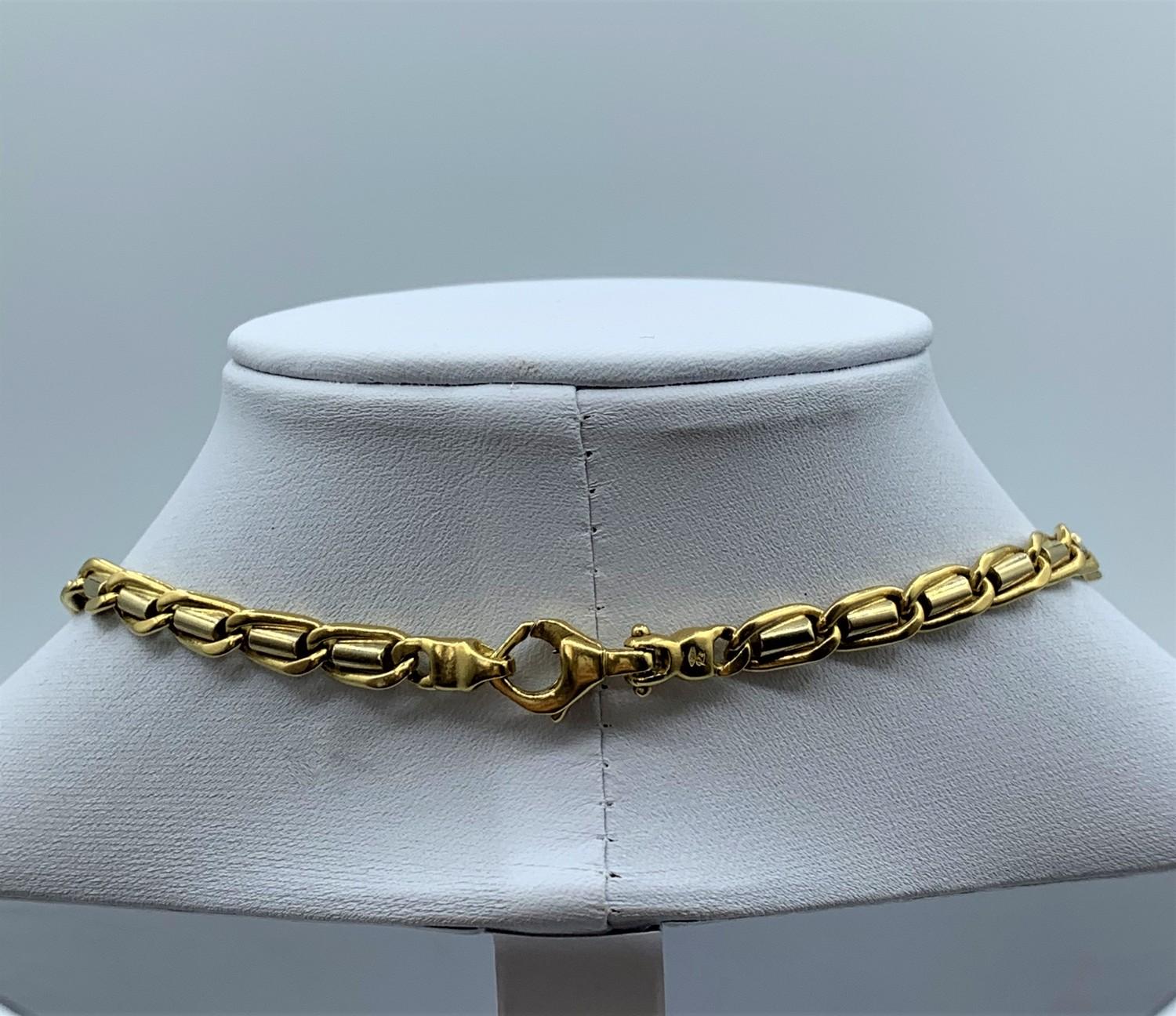 18ct yellow and white Gold designer Necklace, weight 44.7g and 42cm long - Image 13 of 20