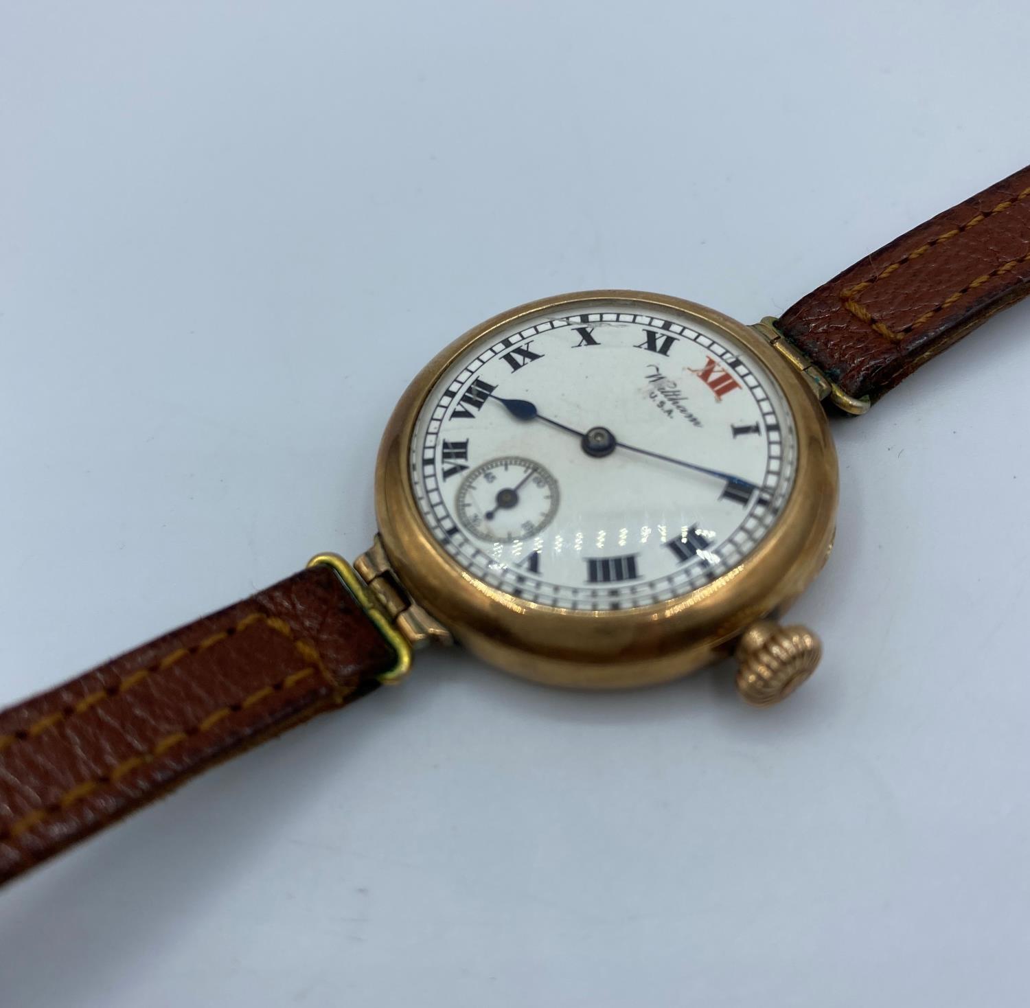 Waltham 9ct Rose Gold Wrist Watch (Overwound) From Transitional Period. Waltham Grade No. 361 (Model