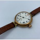 Waltham 9ct Rose Gold Wrist Watch (Overwound) From Transitional Period. Waltham Grade No. 361 (Model