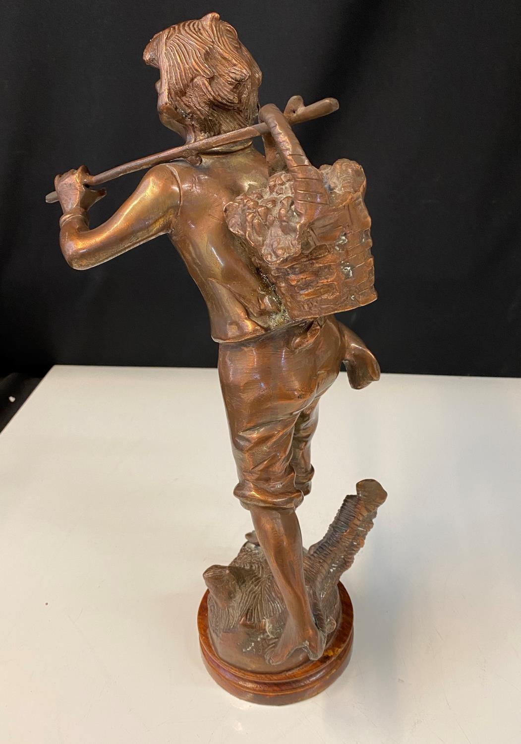 Bronze Statue of boy wanderer, signed to base RANCOULET H38cm. - Image 9 of 16