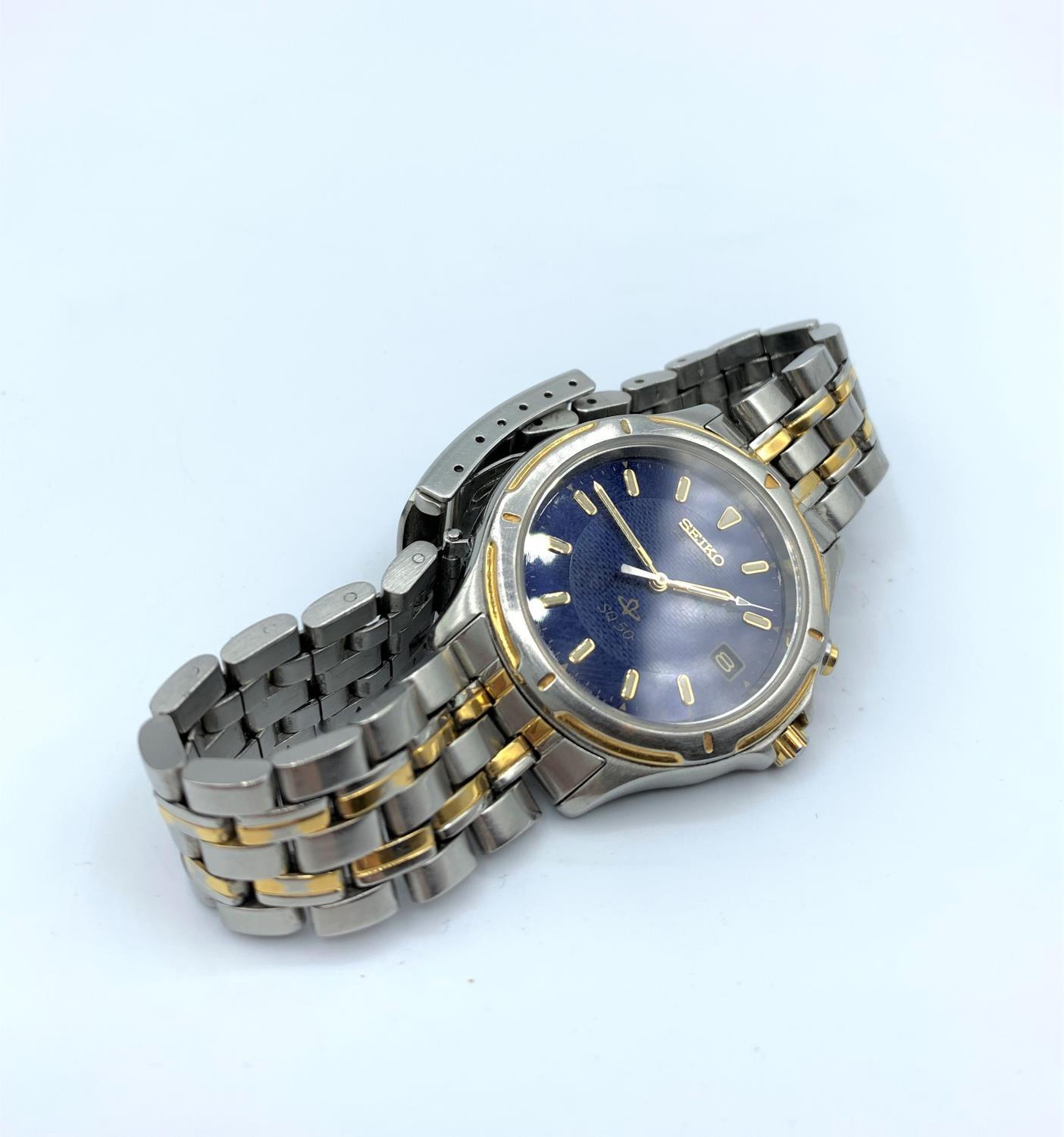 Seiko Perpetual Motion Gentlemen's Wristwatch With A Blue Face And a Metal Strap - Image 2 of 10