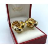 A Pair Of 18ct Earrings In 3 colours Gold 13.2g