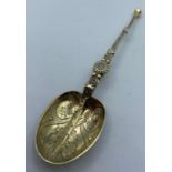 Antique Silver Anointing Spoon, good hallmark to bowl showing Gourdel Vales & Co Birmingham 1901,