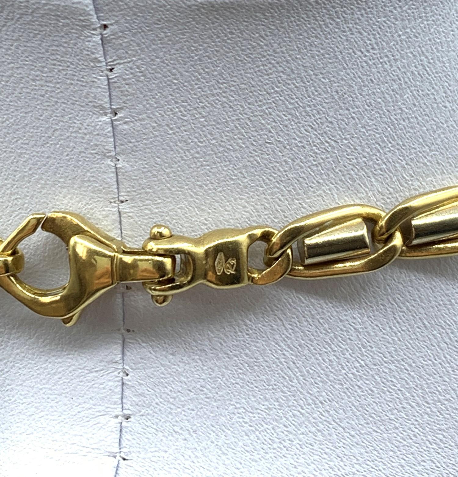 18ct yellow and white Gold designer Necklace, weight 44.7g and 42cm long - Image 15 of 20