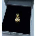 18CT YELLOW GOLD DIAMOND SOLITAIRE PENDANT, WEIGHT 2.1G APPROX AND 0.10CT DIAMOND