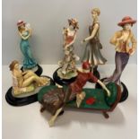 Collection of 6 x Lady Figurines to include vintage ladies fashion models (6)