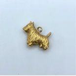 9ct Gold Dog Charm/Pendant, weight 2.2g and 25mm long approx