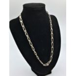 Silver Large Link Necklace, weight 27.2g and 48cm long