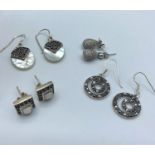 4x assorted Pairs of Silver Earrings, weight 16.6g