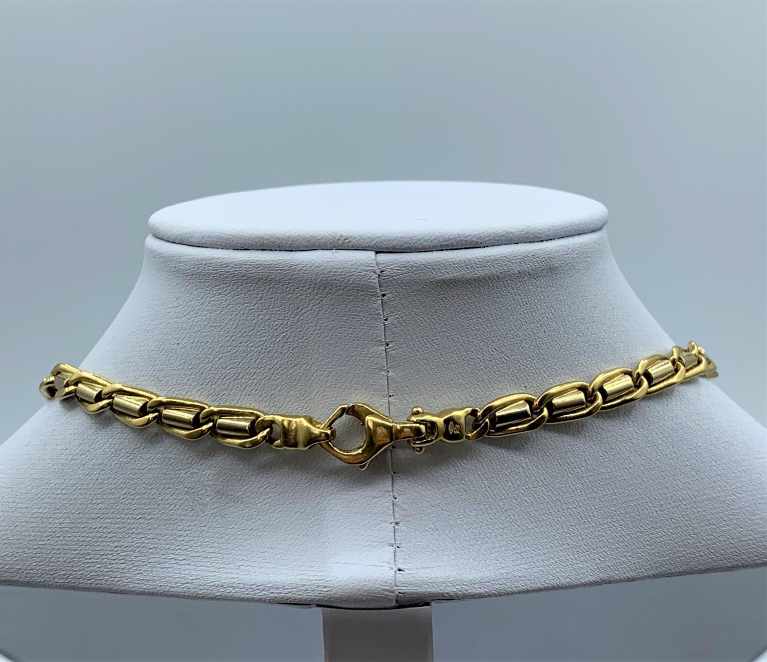 18ct yellow and white Gold designer Necklace, weight 44.7g and 42cm long - Image 18 of 20