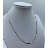 9ct Gold Fine Necklace, weight 1.9g and 40cm long