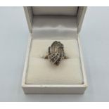 Silver and Marcasite Dress Ring, weight 5.2g and size N