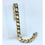 18ct yellow and white Gold heavy link Bracelet, weight 53.1g and 21cm long