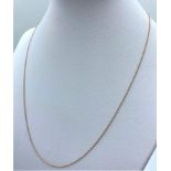 10K Rose Gold Fine Chain, approx 45cm long