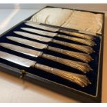 Vintage set of 6x Silver Fruit Knives, clear Hallmark showing Walker & Hall Sheffield 1920, in their