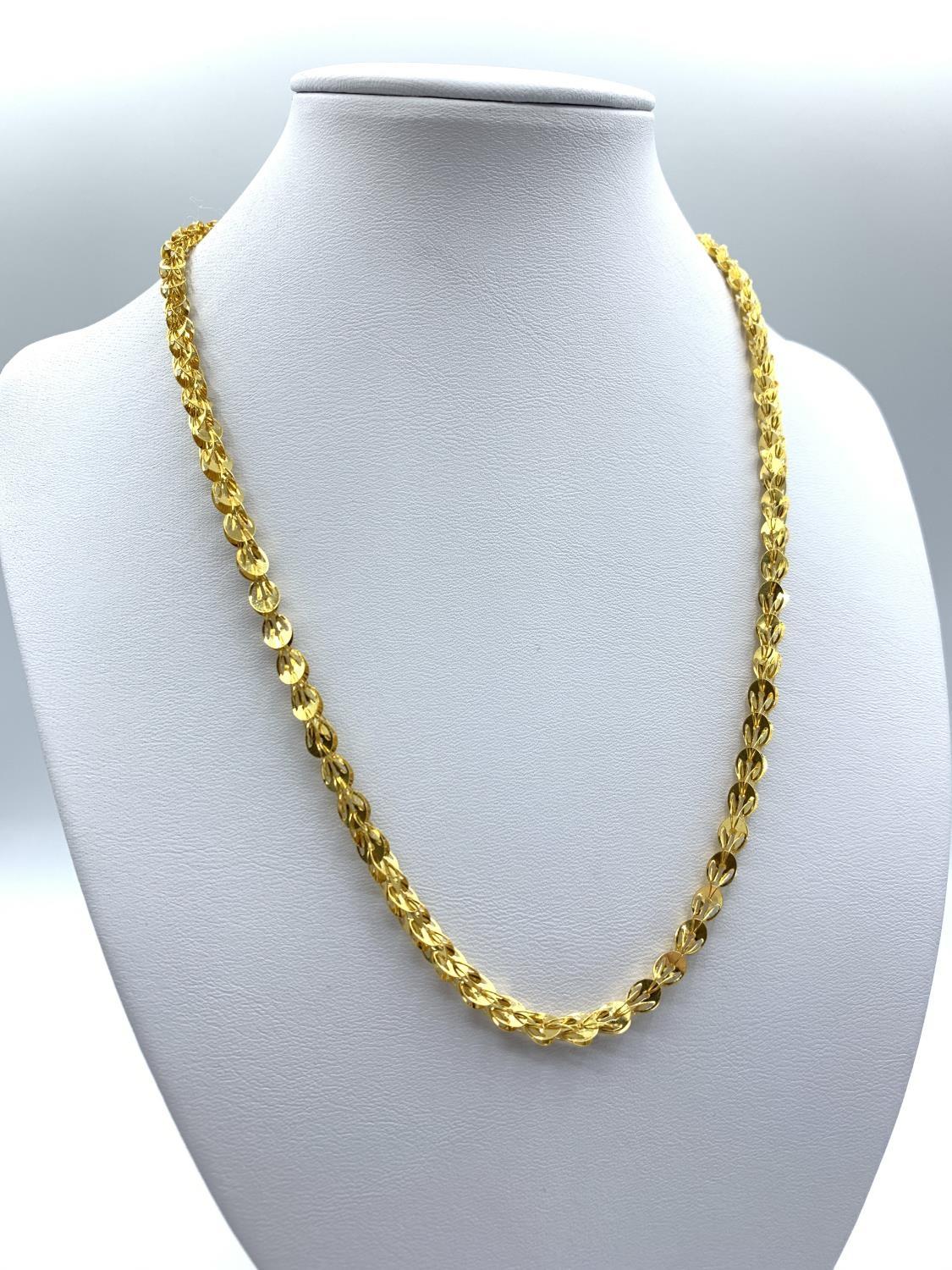 24ct Gold Necklace From The Far East Intricate Unique Design 16.4g 45cm