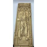 Orthodox Icon style plaster wall Plaque (repaired). 39cm x13cm