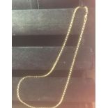 Hallmarked 9ct Gold Belcher Link Necklace. Extremely Long at 27" or 67.5cm. Weight 14.5g approx