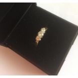 18ct Yellow Gold three stone Diamond Ring, stones total 0.33ct combined, weight 2.8g approx, size