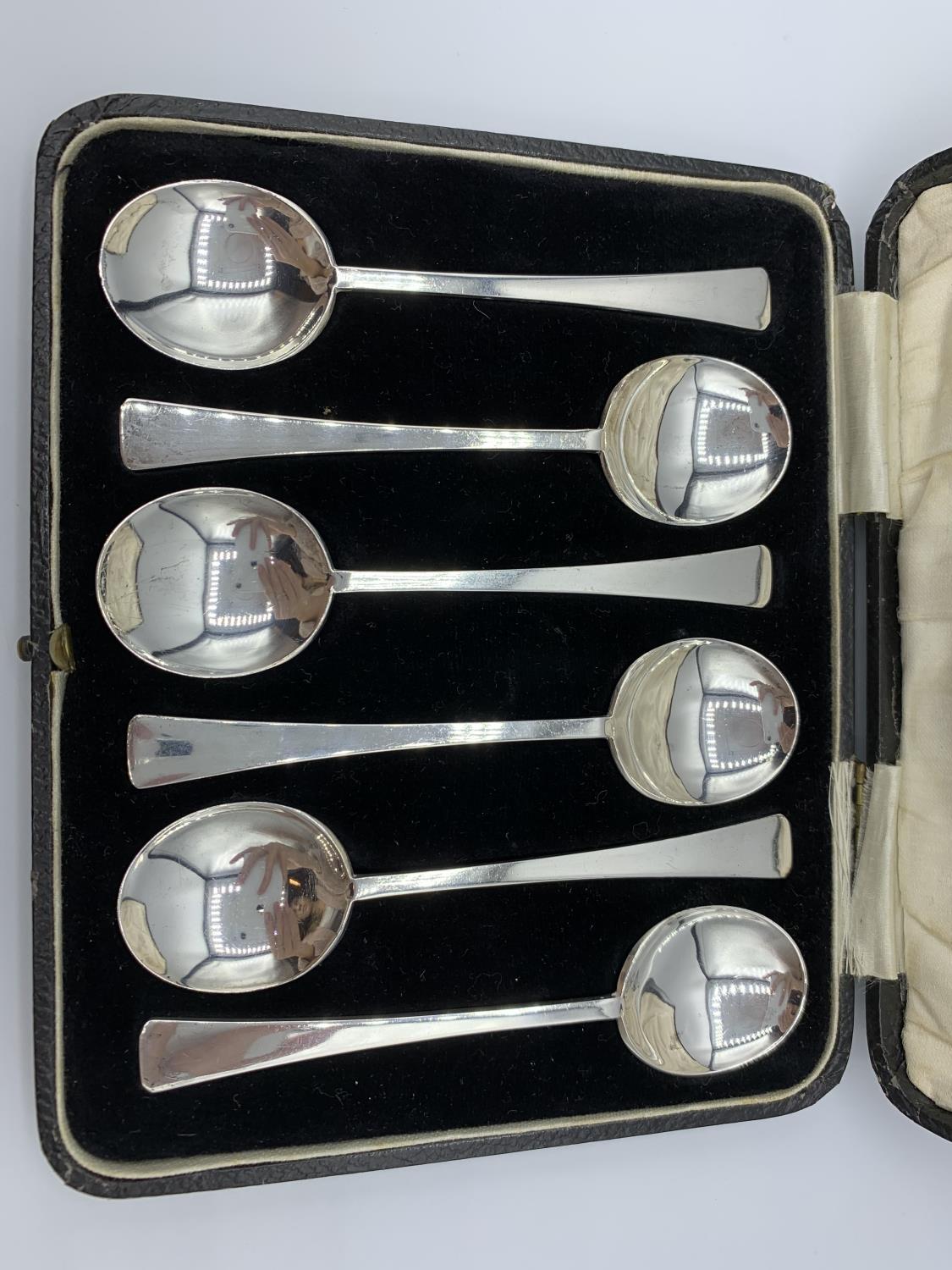 Vintage set of 6 Silver Art Deco Coffee Spoons. Clear hallmark to the underside of each spoon - Image 4 of 10