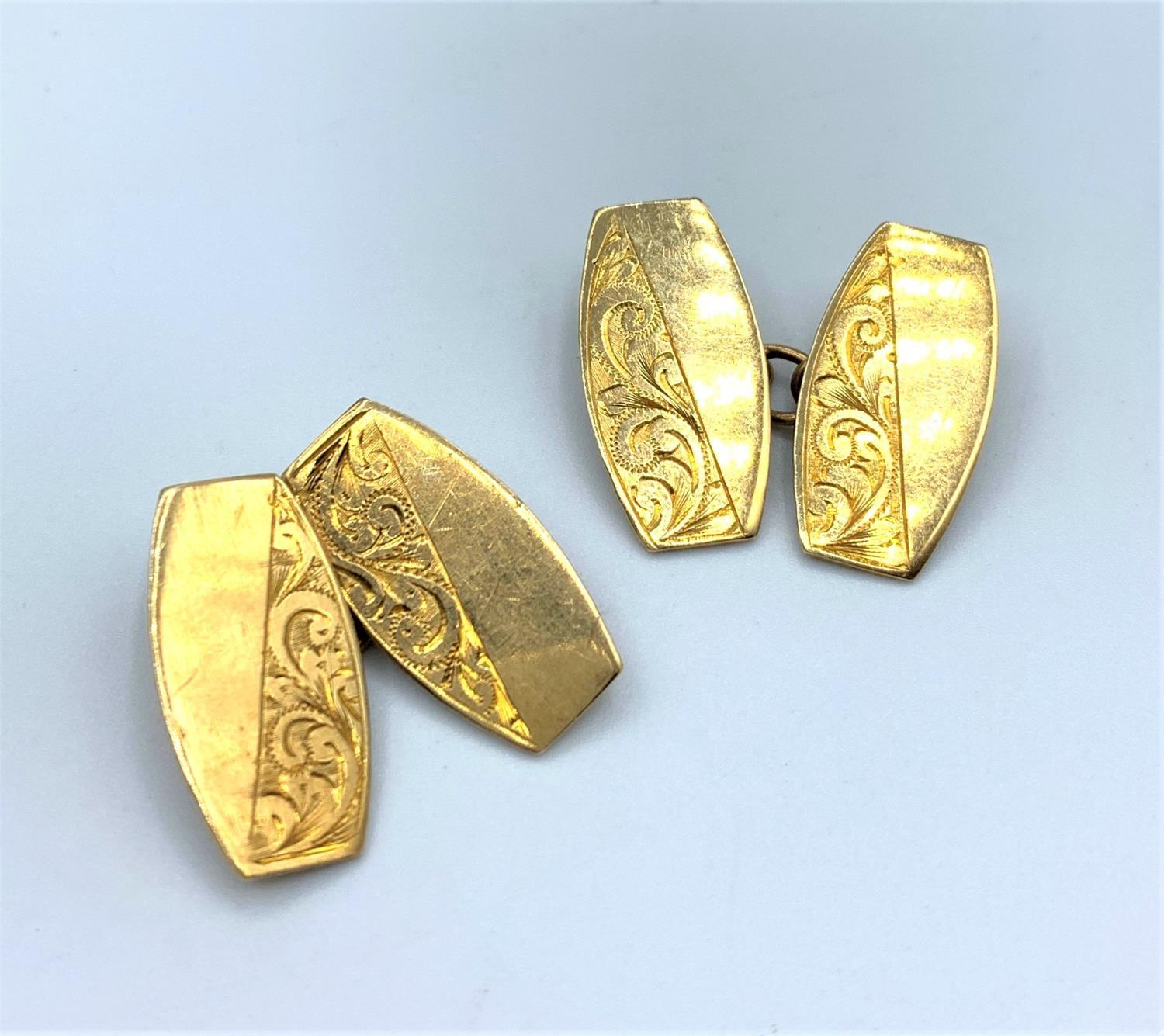 A pair of vintage 9ct Gold Cufflinks 5.1g - Image 2 of 4