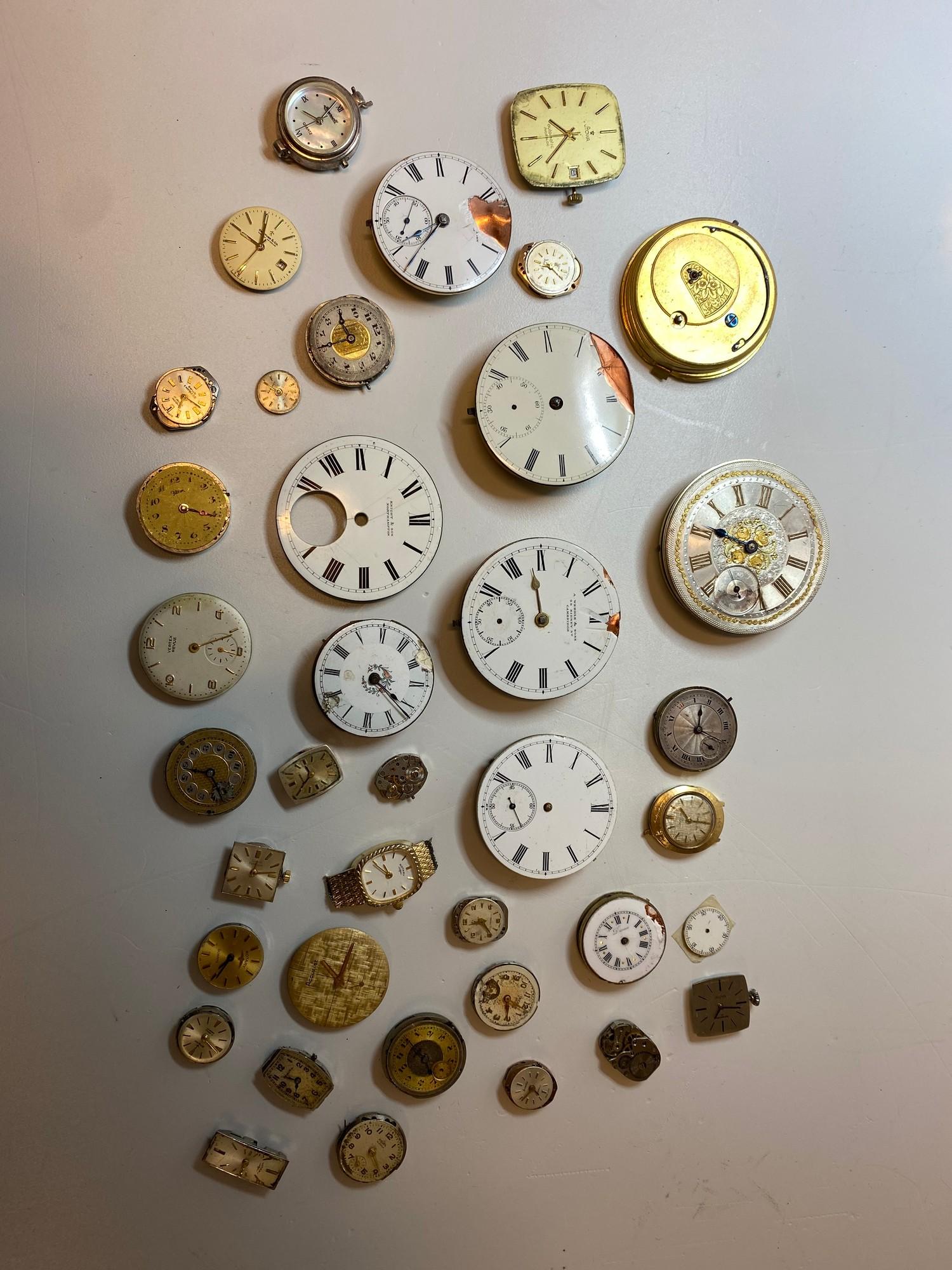 Collection of assorted Vintage Watch Movements and Parts, mostly Antique some modern