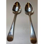 Pair of Silver George III Dessert Spoons, excellent condition with clear Hallmark showing W. Bateman