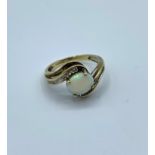 9ct yellow gold Opal Ring, size P.