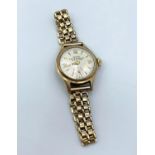 1950s Ladies Zenith Land & Water 9ct Gold Watch. Birch & Gaydon Ltd with 9ct strap, 25.1g