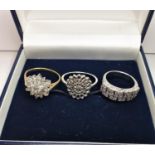 3 x Assorted dress Rings, weight 12.3g (3)