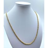 18ct Yellow Gold Solid Twist Decorative Necklace. 26.7g 78cm