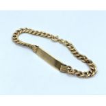 9CT Yellow Gold Link ID Bracelet, 19cm long and 7.1g weight