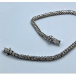 18ct white gold diamond bracelet with 3.4ct diamonds, weight 9.6g and 18cm long approx