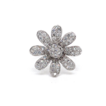 18K White Gold Flower Ring with 1.09ct Diamonds (round brilliant F/G VS/SI), weight 5.32g and size P