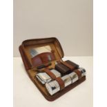 Vintage gentlemans 1950s travel set, 19x12cm