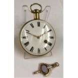 Antique Yellow metal Verge Fusee Pocket Watch movement marked Wm Kirk Stowmarket No. 387 with