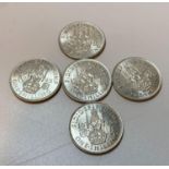 5x Uncirculated 1945 Scottish Shillings Coins. (5)